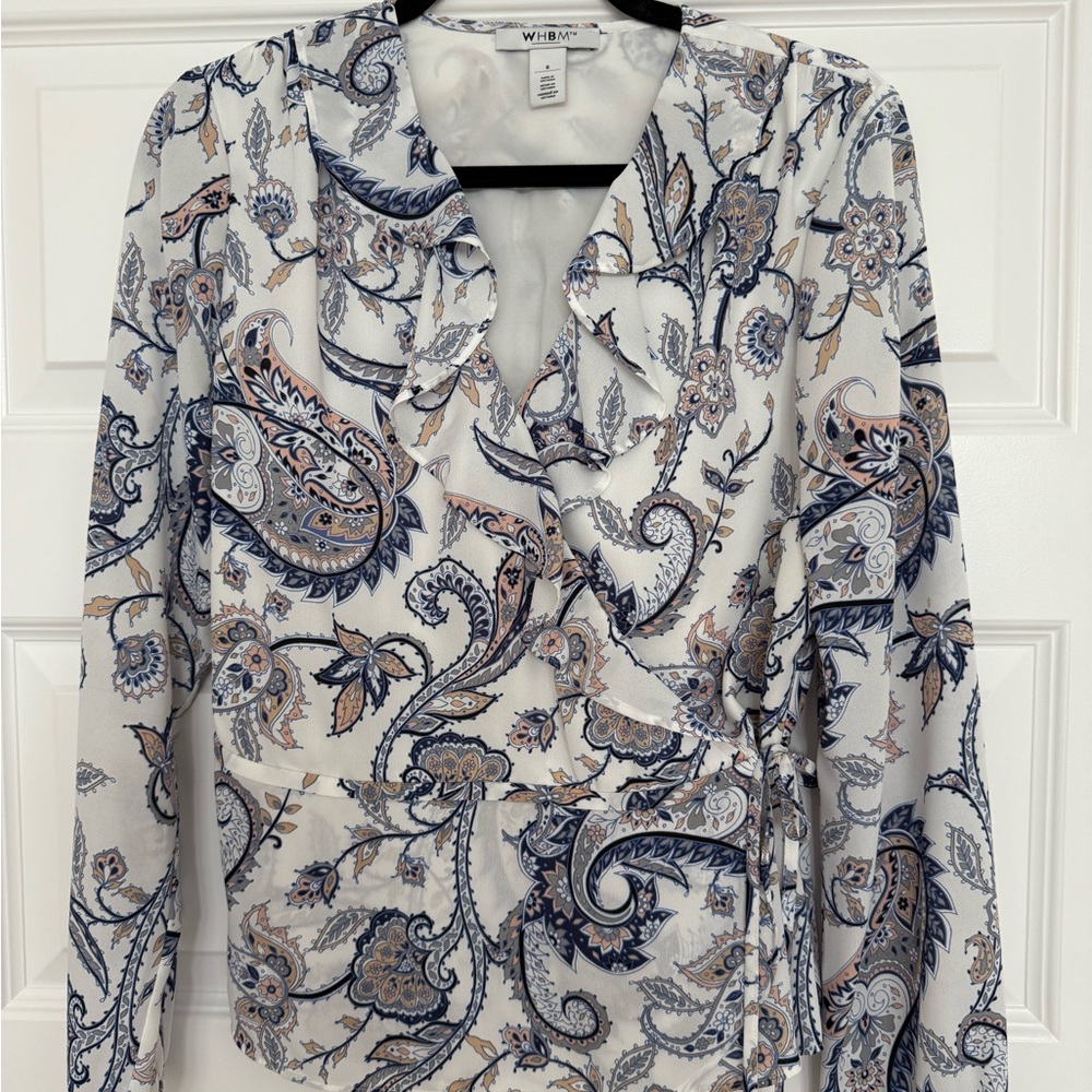 White House Black Market Floral Paisley Blouse